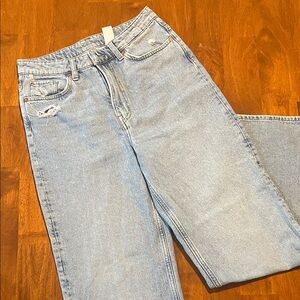 &Denim Loose Straight Distressed Jeans US 4
